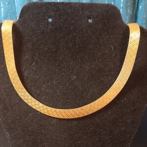 Vintage Monet Gold Tone Mesh Nevklace 17"